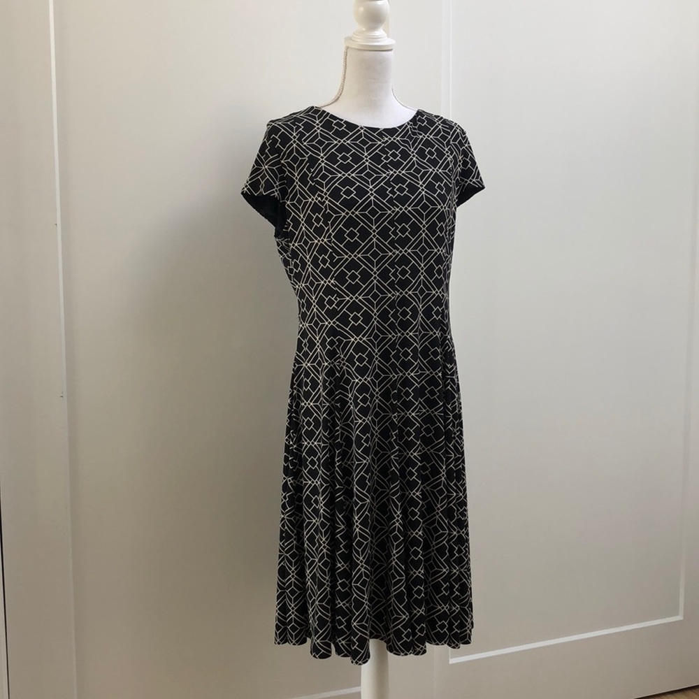 Christopher & Banks XL Geometric Skater Dress